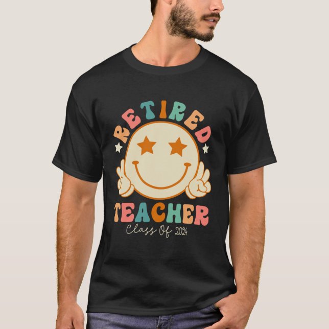 Camiseta Hippie Face Retired Teacher Class of 2024 Retireme (Anverso)