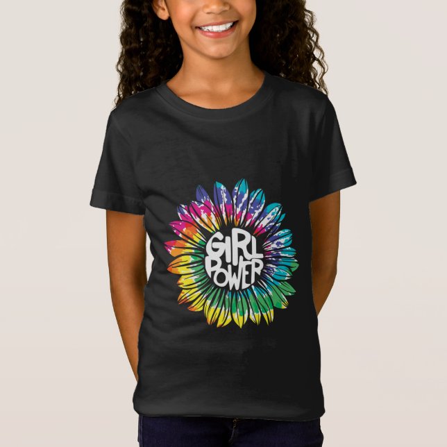 Camiseta Hippie Fleur Enfants Girl Power (Anverso)
