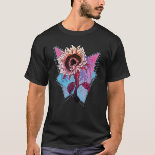 Camiseta Hippie Flor de Jardin de Onda Sintética de los 80