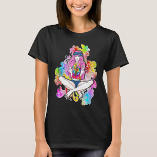 Camiseta Hippie Flower Power Child Peace Chica T Fiesta Fes