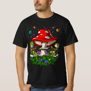 Camiseta Hippie Frogs Mushrooms Bosque Naturaleza psicodéli