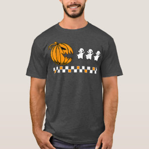 Camiseta Hippie Funny Halloween Calabaza Comiendo Fantasma