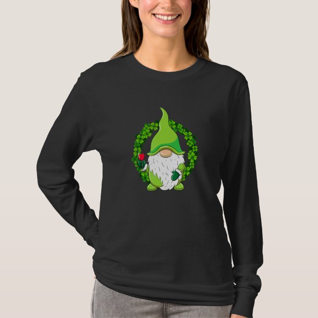 Camiseta Hippie Gnome Bebe Wine Shamrock St Patricks Da (Anverso)