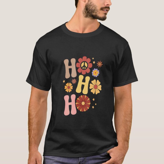 Camiseta Hippie Groovy Ho Ho Ho Xmas Christmas For Men Wome (Anverso)