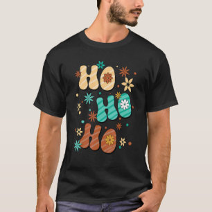 Camiseta Hippie Groovy Ho Ho Ho Xmas Sonriendo Navidades Pa
