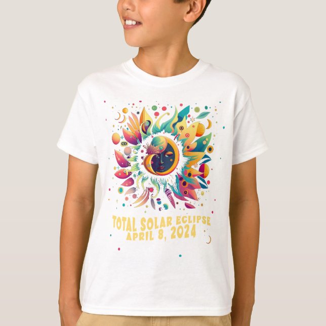 CAMISETA HIPPIE GYPSY PSYCHEDELIC TOTAL SOLAR ECLIPSE 2024 (Anverso)