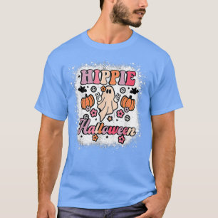 Camiseta Hippie Halloween 70's Vibes Gracioso Fantasma 1585