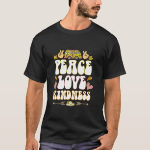 Camiseta Hippie Hippies Peace Love Kindness Retro Costume H