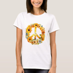 Camiseta Hippie Hippy Sunflower - Signo de paz
