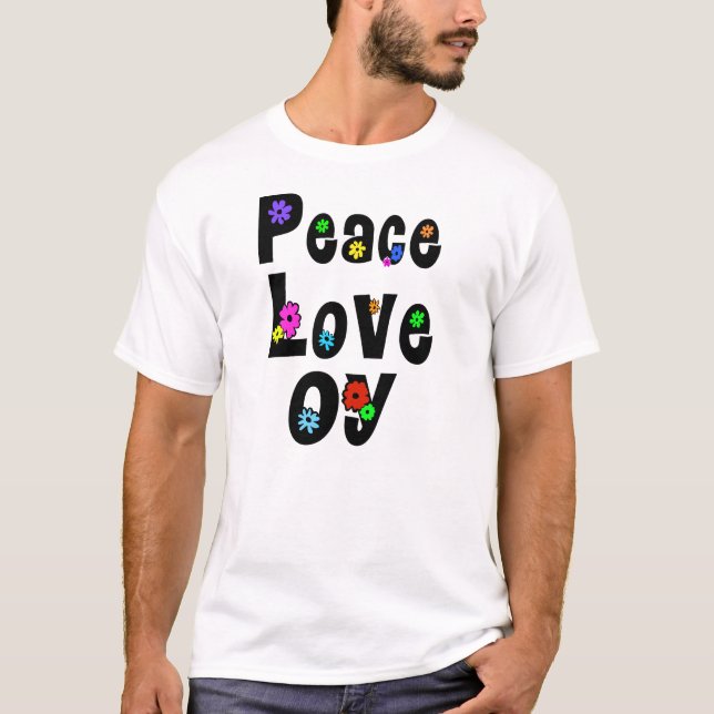 Camiseta hippie judía de Peace Love Oy (Anverso)