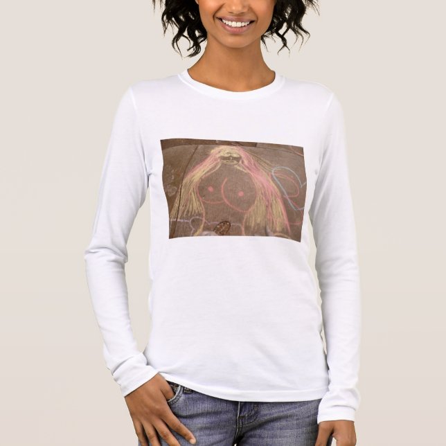 Camiseta hippie lady goddess groovy tiza dibujar (Anverso)