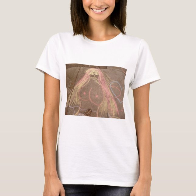 Camiseta hippie lady goddess groovy tiza dibujar (Anverso)