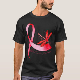 Camiseta Hippie Libélula Cinta Roja Conciencia del Cáncer d
