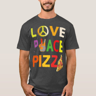 Camiseta Hippie Love Peace Pizza Italian food Happiness 70s