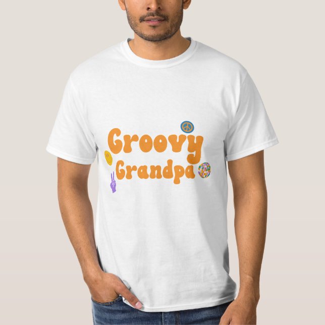 Camiseta Hippie Naranja del abuelo Groovy de la época retro (Anverso)