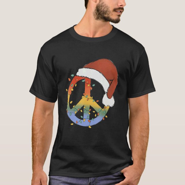 Camiseta Hippie Navidades Paz Firma timbre ligero moro Ch (Anverso)