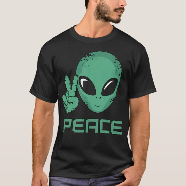 Camiseta Hippie Ovni Paz Alien (Anverso)