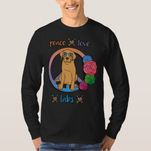 Camiseta Hippie Peace Love Labrador Retrivers