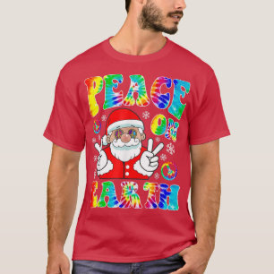 Camiseta Hippie Peace on Earth Boho Navidad Santa Claus P