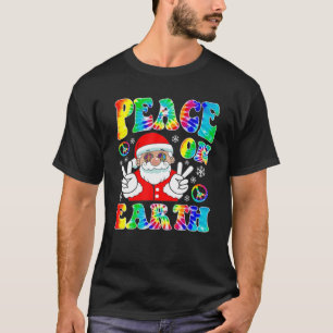 Camiseta Hippie Peace On Earth Boho Navidad Santa Claus P