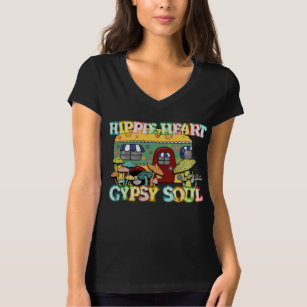 Camiseta Hippie retro corazón gitano hongos Soul, caracol 
