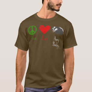Camiseta Hippie Retro Paz Amor Miel Badger