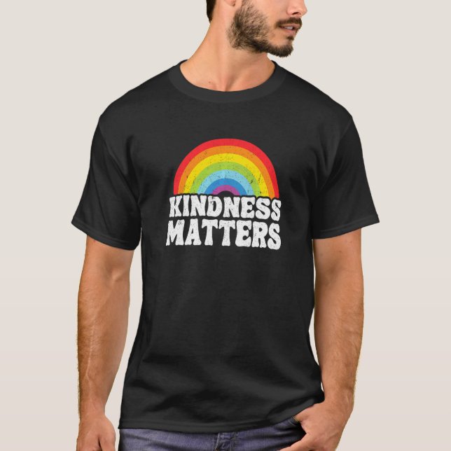 Camiseta Hippie Retro Teacher Anti Bullying Rainbow Kindnes (Anverso)