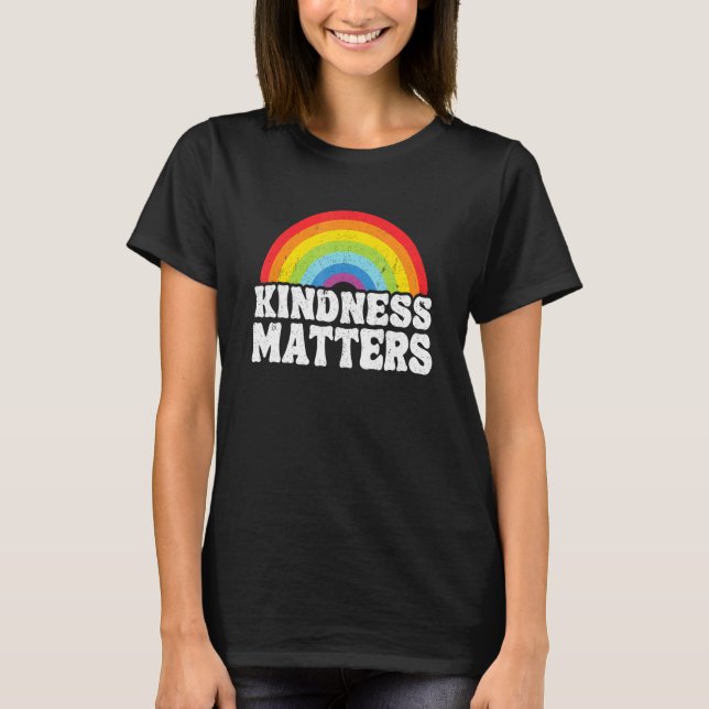 Camiseta Hippie Retro Teacher Anti Bullying Rainbow Kindnes (Anverso)
