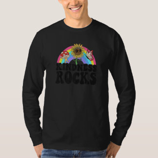 Camiseta Hippie Retro Teacher Anti Bullying Rainbow Kindnes