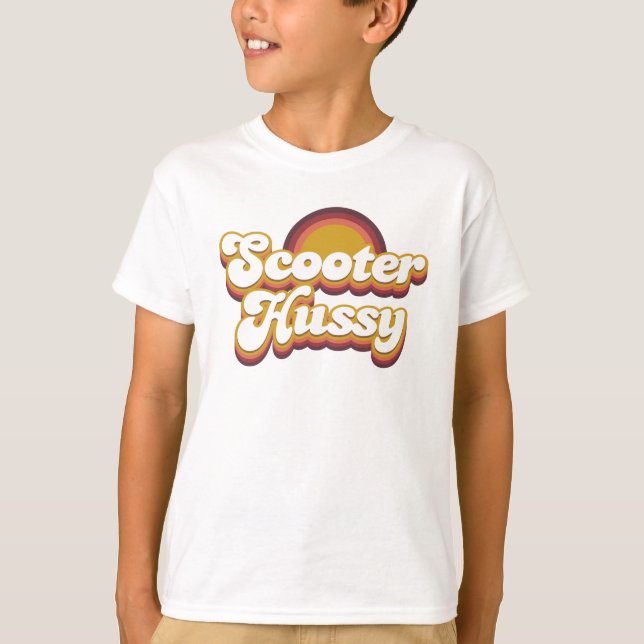Camiseta Hippie Scooter Hussy, contracultura de los años 19 (Anverso)