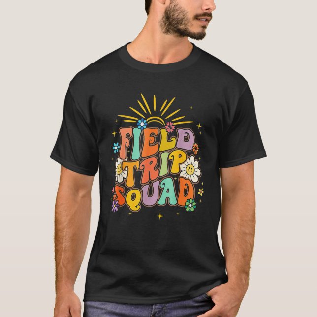 Camiseta Hippie smile Face Field Trip Squad Groovy Field Da (Anverso)