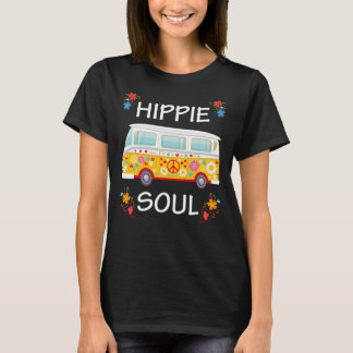 Camiseta Hippie Soul colorido Floral Retro Van Life Love Pe