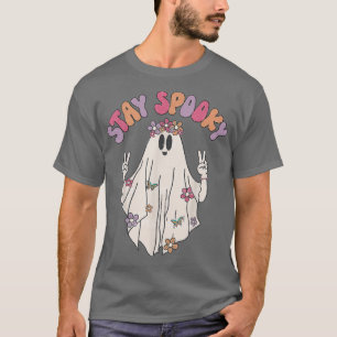 Camiseta Hippie Stay Spooky Halloween Retro Floral Boho Gro