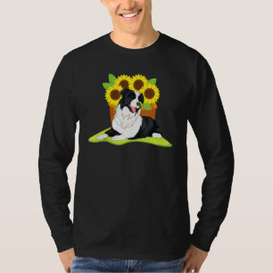 Camiseta Hippie Sunflower Cute Dote Animal Dog Border Colli