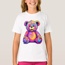 Camiseta Hippie Teddy Bear Rainbow Psychedelic Bright Color