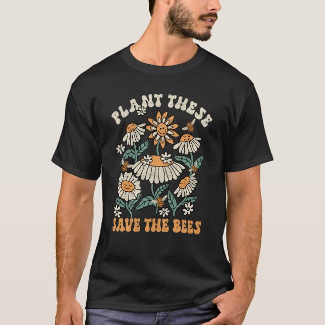 Camiseta Hippie Wildflower Planet Save Environment Earth Da (Anverso)