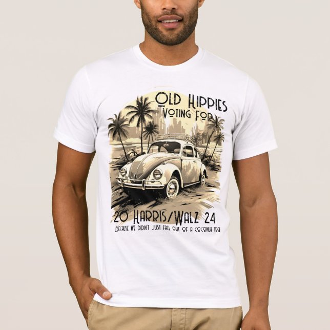 Camiseta Hippies antiguos para Harris/Walz (Anverso)