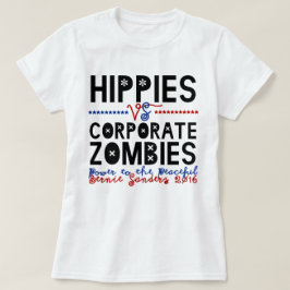 Camiseta Hippies contra los zombis corporativos Bernie