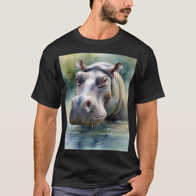 Camiseta Hippo acuarela etérea (Anverso)