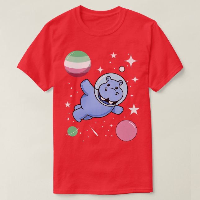 Camiseta Hippo Astronaut Abroseual Pride  (Diseño del anverso)