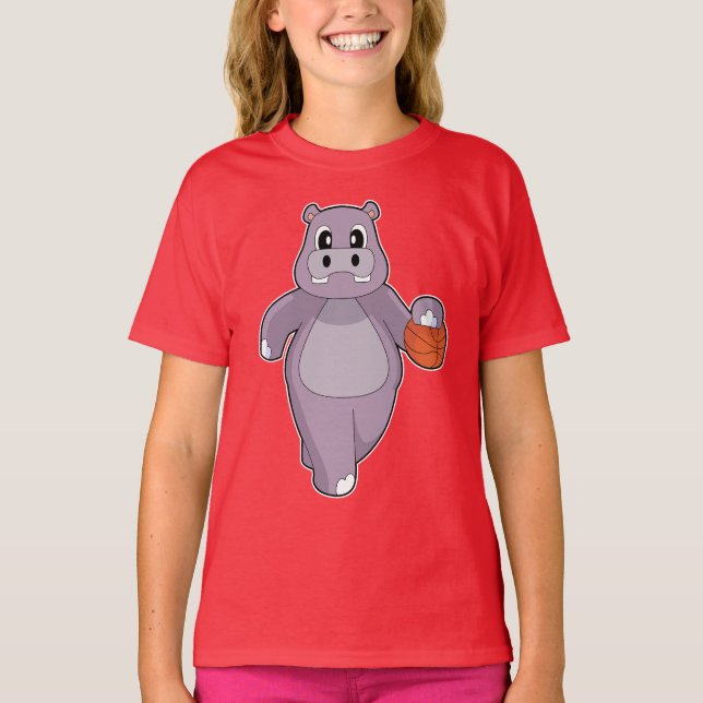 Camiseta Hippo Basketball player Basketball (Anverso)