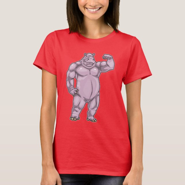 Camiseta Hippo Bodybuilder Bodybuilding (Anverso)