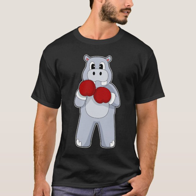 Camiseta Hippo Boxer Guantes de boxeo Boxeo (Anverso)