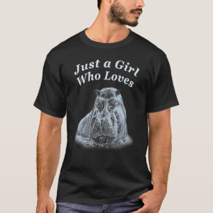 Camiseta Hippo Cerrar imagen con texto solo un Chica ¿Quién