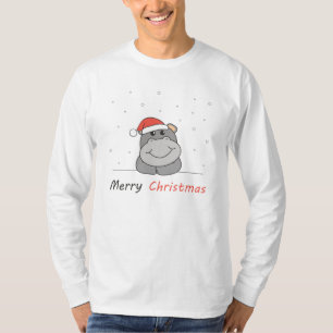 Camiseta Hippo Christmas Snow Winter Animals Hippos