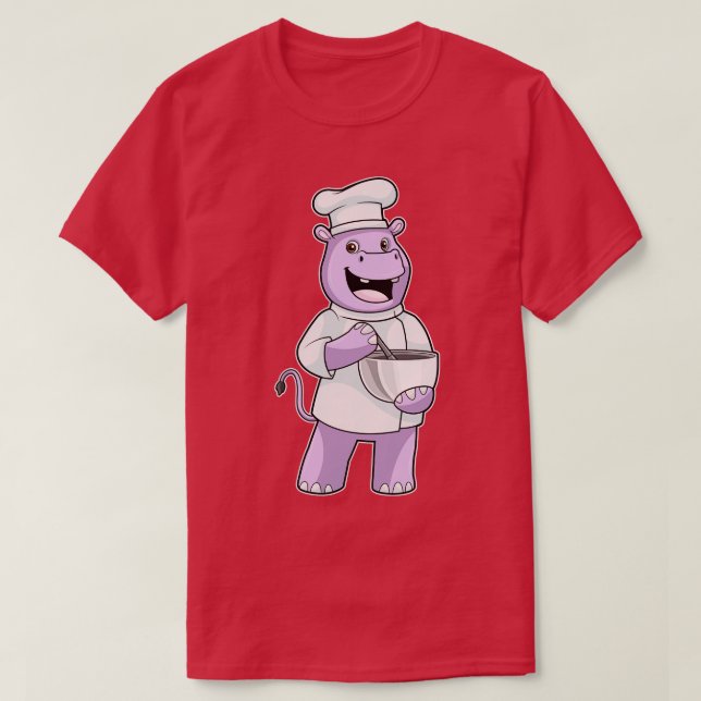Camiseta Hippo como chef con Bowl (Diseño del anverso)