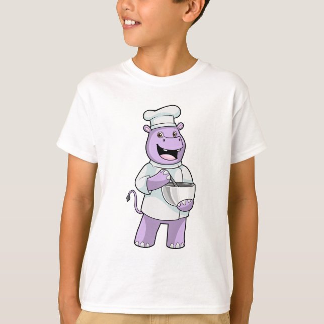 Camiseta Hippo como chef con Bowl (Anverso)