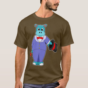 Camiseta Hippo como Groom con Rosa de traje