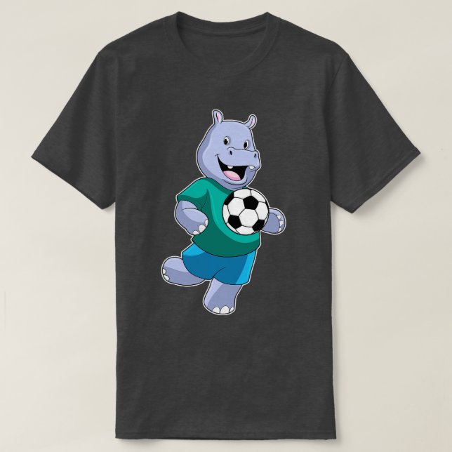 Camiseta Hippo como jugador con fútbol (Diseño del anverso)