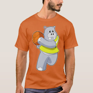 Camiseta Hippo como jugador de baloncesto con baloncesto